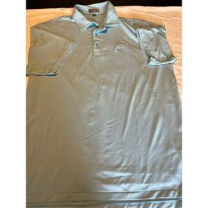 Peter Millar Polo Shirt‎ Striped Light Blue Golf Short Sleeve Menswear